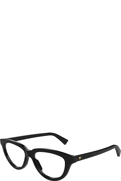 Bottega Veneta Eyewear for Kids Bottega Veneta Eyewear Bottega Veneta Bv1366o Linea Triangle 001 Black Glasses