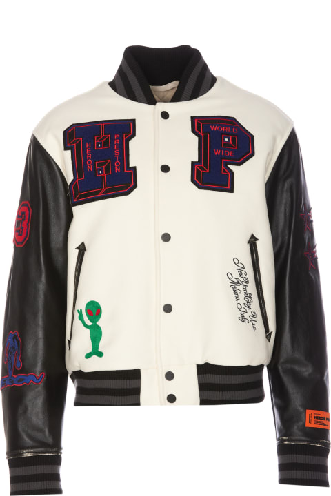 HERON PRESTON Coats & Jackets for Men HERON PRESTON Hp Patches Varsity Bomber Jacket