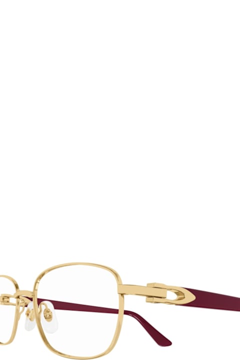 Eyewear for Women Cartier Eyewear Ct0368o003 Gold Burgundy Transpa