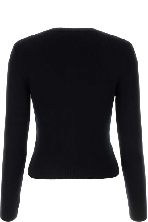 Marine Serre Sweaters for Women Marine Serre Black Stretch Viscose Core Cardigan