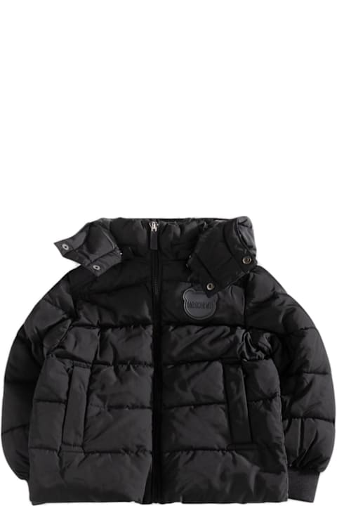 Moschino Coats & Jackets for Boys Moschino Teddy Bear Patch Hooded Puffer Jacket