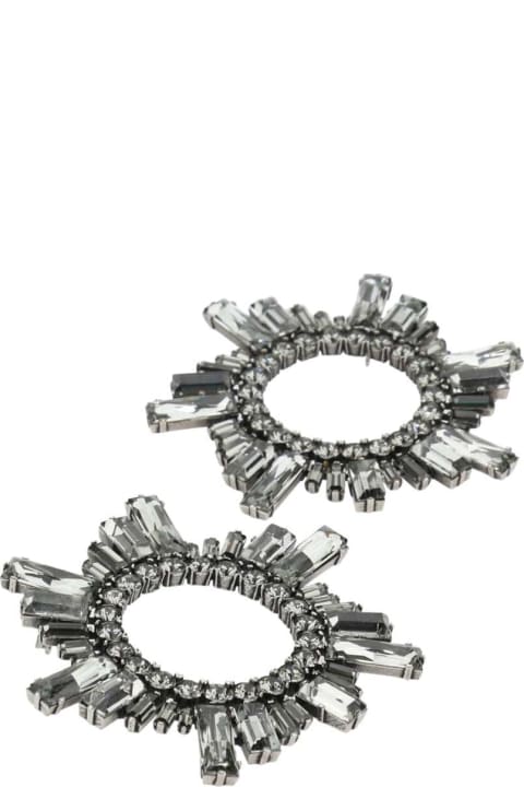 Jewelry for Women Amina Muaddi Embellished Metal Begum Earrings