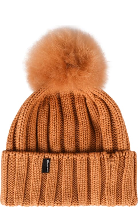 أدوات منزلية Woolrich Logo Patch Pompom Detailed Beanie