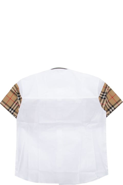 Sale for Girls Burberry Check Pattern Short-sleeved Shirt