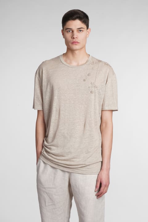 Tadzio  T-shirt In Beige Cotton