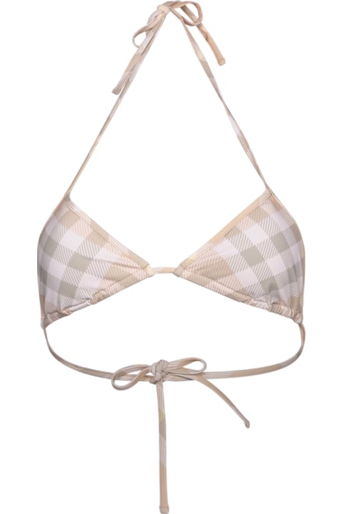 Swimwear for Women Burberry Checked Halterneck Triangle Bikini Top