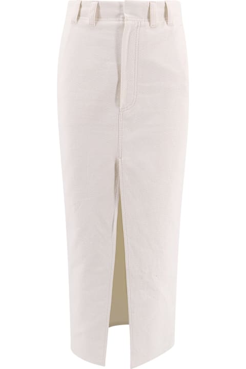 Skirts for Women Brunello Cucinelli Cotton And Linen Skirt With Diagonal Motif