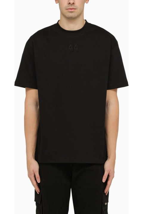 44 Label Group Topwear for Men 44 Label Group 44 Gaffer Print Black Crew-neck T-shirt