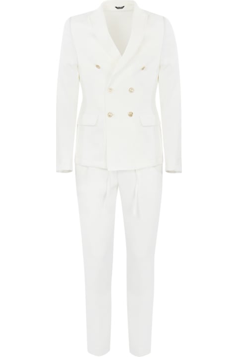 Suits for Men Daniele Alessandrini White Double-breasted Suit