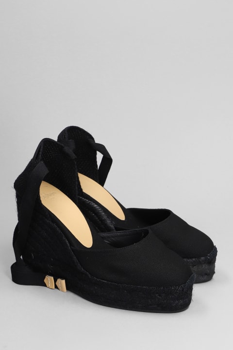 Shoes for Women Castañer Carina C-8ed-001 Wedges In Black Canvas