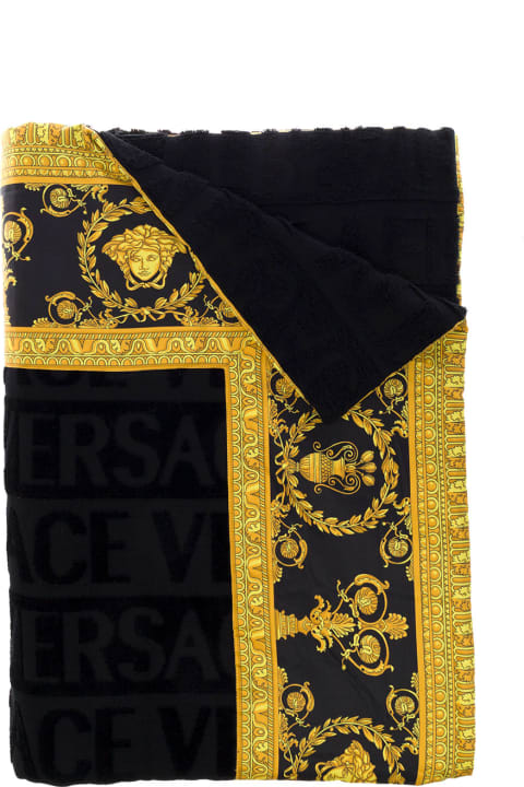 Textiles & Linens Versace Versace Hometerry Cotton Towl With Baroque Print Profiles