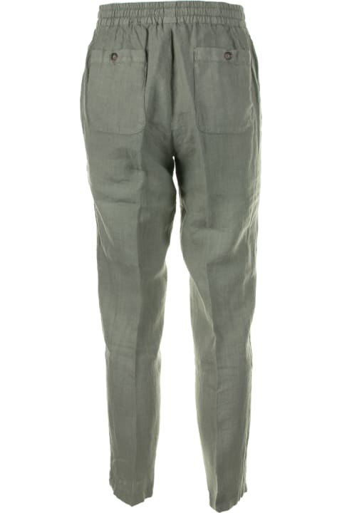 メンズ Alteaのフリース＆ラウンジウェア Altea Green Linen Trousers With Drawstring