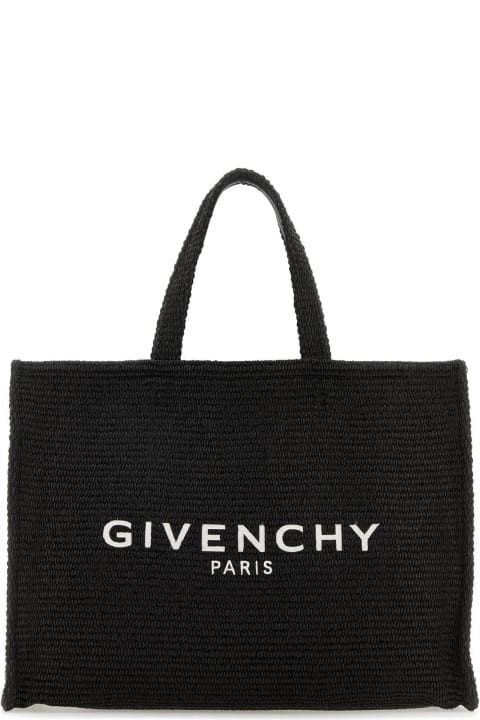 Totes Sale for Women Givenchy Black Raffia Medium G-tote Shopping Bag