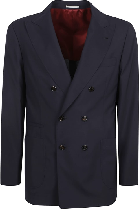 Brunello Cucinelli Coats & Jackets for Men Brunello Cucinelli Double-breasted Fitted Blazer