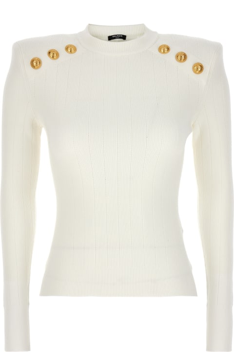 Sweaters for Women Balmain Crew-neck Sweater With Buttons