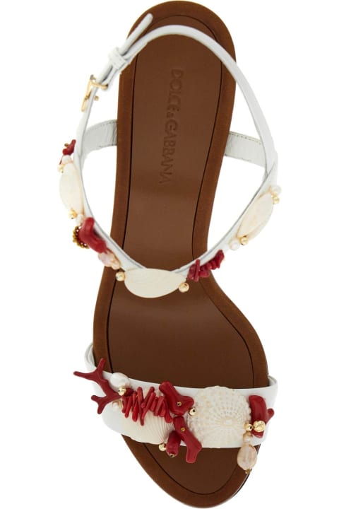 Dolce & Gabbana Sandals for Men Dolce & Gabbana 'nappa Sandals With Coral Embellishments