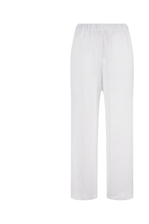Aspesi for Women Aspesi White Linen Palazzo Trousers