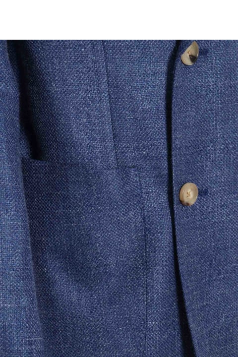 メンズ Luigi Bianchi Mantovaのコート＆ジャケット Luigi Bianchi Mantova Blue Double-breasted Blaze