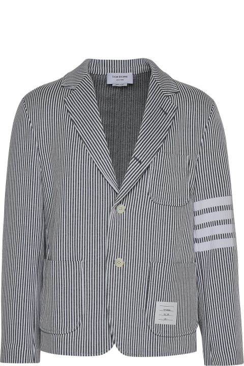 ウィメンズ Thom Browneのコート＆ジャケット Thom Browne White Cotton Shirt