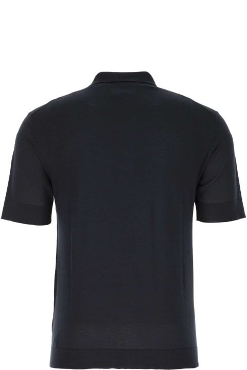 PT01 Clothing for Men PT01 Navy Blue Cotton Blend Polo Shirt