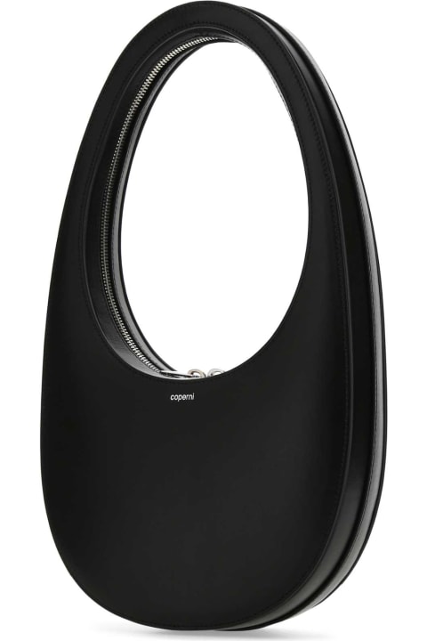 Coperni for Women Coperni Black Leather Swipe Shoulder Bag