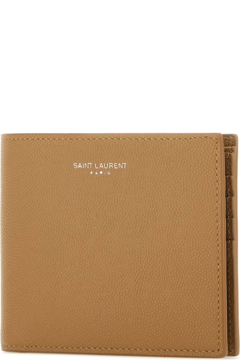 メンズ Saint Laurentのアクセサリー Saint Laurent Biscuit Leather Wallet