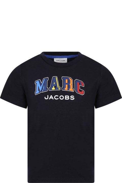 ボーイズ Marc JacobsのTシャツ＆ポロシャツ Marc Jacobs Blue T-shirt For Boy With Logo Print