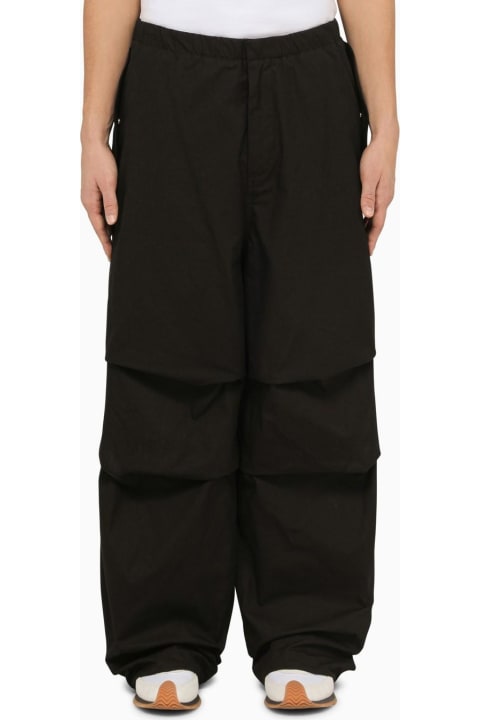 Jil Sander Pants for Men Jil Sander Black Oversize Cotton Trousers