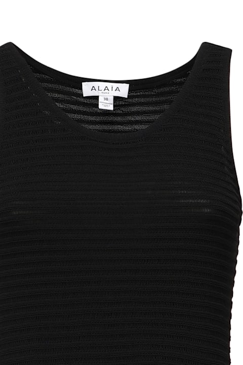 Homeware Alaia Short Dress With Ruffle Knit