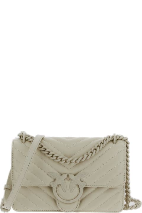 Pinko for Women Pinko Mini Love One Chevron Quilted Shoulder Bag