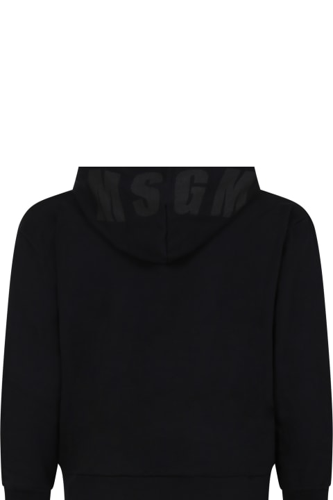 Sweaters & Sweatshirts for Boys MSGM Black Sweatshirt For Kids With Logo