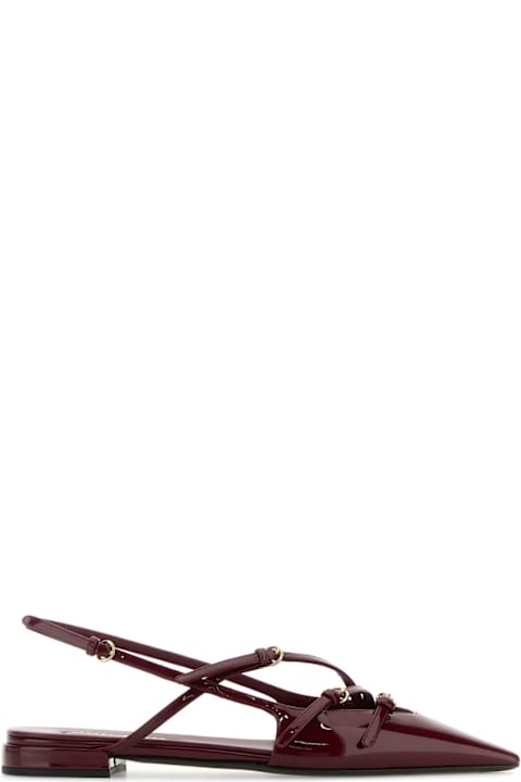 Miu Miu Burgundy Leather Ballerinas