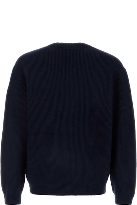 Maison Kitsuné Sweaters for Men Maison Kitsuné Dark Blue Wool Blend Cardigan