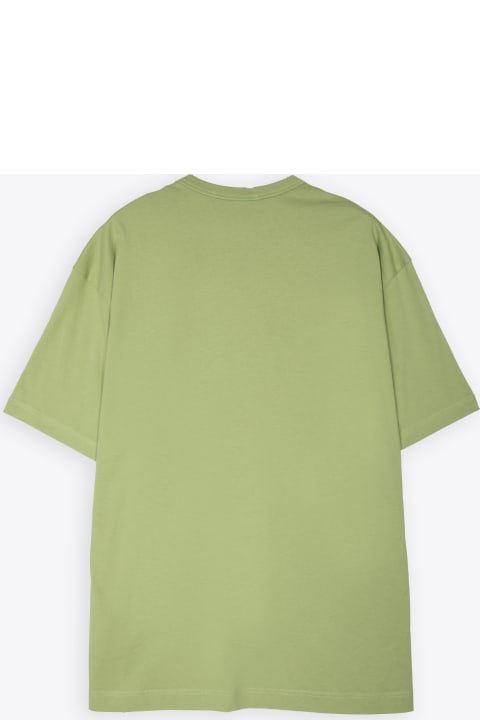 Comme des Garçons Shirt Men Comme des Garçons Shirt Mens T-shirt Knit Green cotton oversize t-shirt with chest logo
