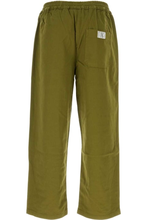 Aries Pants for Men Aries Olive Green Cotton Mini Problemo Pant