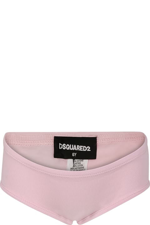 Dsquared2 Underwear for Girls Dsquared2 Pink Briefs For Girl With Logo