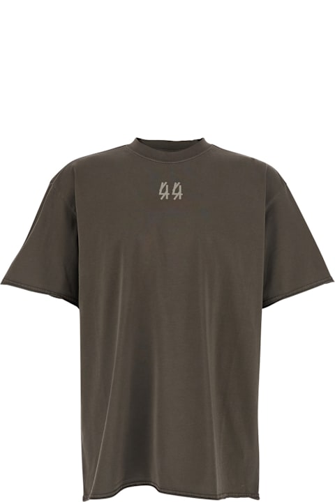 Homeware 44 Label Group Grey Crew Neck T-shirt With Maxi Logo On The Back In Cotton For Men