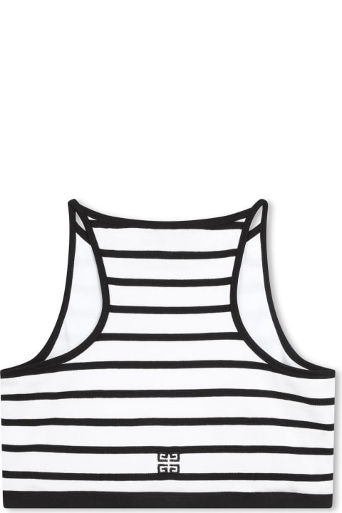 Givenchy Sale for Kids Givenchy Crop Top With Striped Embroidery
