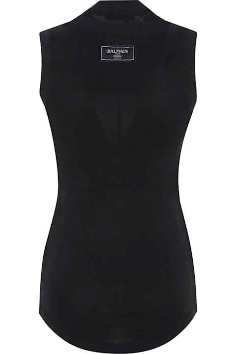 أدوات منزلية Balmain Sl Double Collar Twisted Tank Top