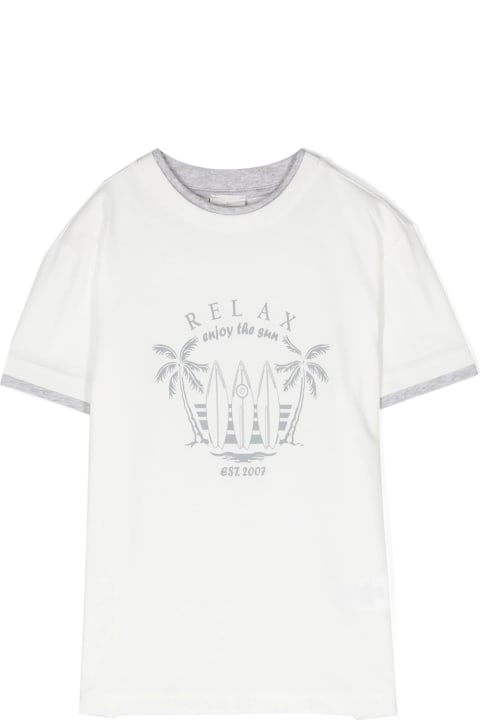 Topwear for Boys Eleventy White T-shirt With Graphic Print