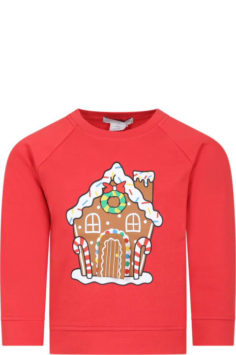 Stella McCartney Kids Kids Stella McCartney Kids Red Sweatshirt For Kids With Print