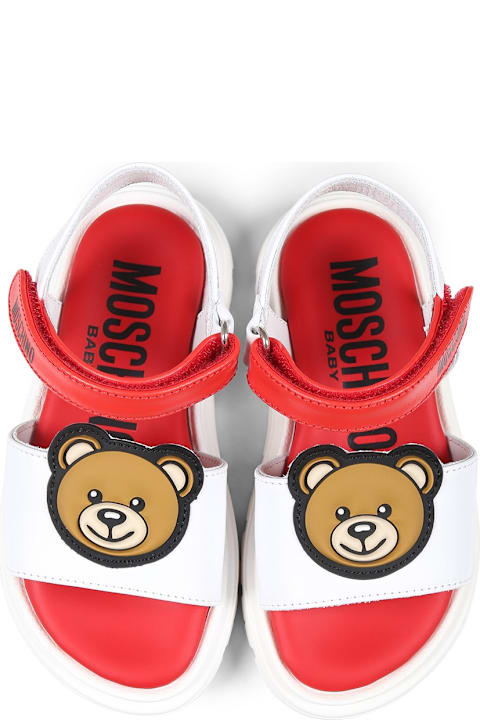 Homeware Moschino Red Sandals For Bab Girl And Girl