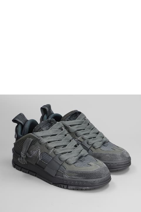 Homeware Axel Arigato Area Patvhwork Sneakers In Grey Suede And Fabric
