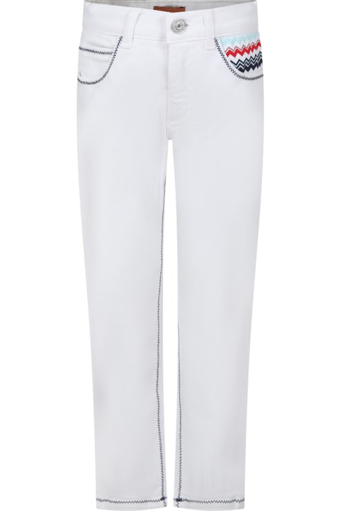 ボーイズ ボトムス Missoni White Jeans For Girl