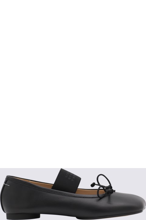 MM6 Maison Margiela Black Leather Flats