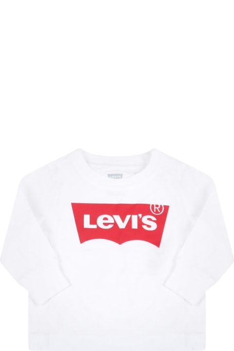 Levi's T-Shirts & Polo Shirts for Baby Girls Levi's White T-shirt For Baby Kids With Logo