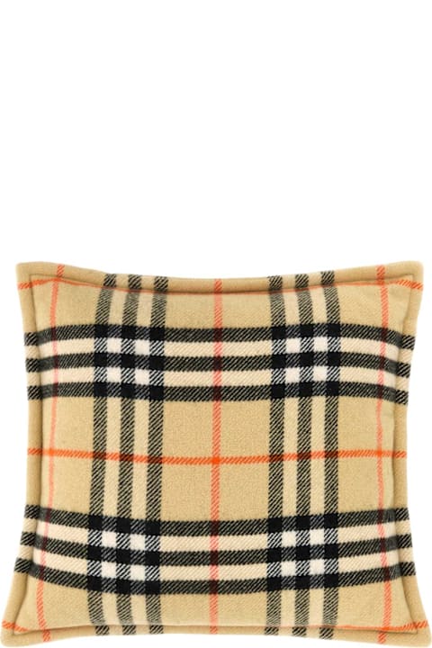 Burberry Home Décor Burberry Embroidered Wool Blend Pillow