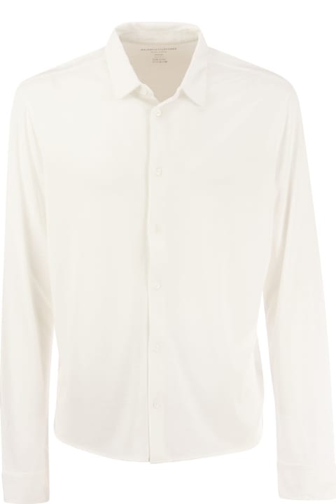 Majestic Filatures قمصان لـ القسم الرجالي Majestic Filatures Long-sleeved Shirt In Lyocell And Cotton