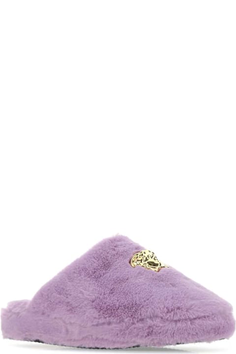 Sale for Men Versace Lilac Eco Fur Slippers