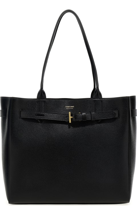 Tom Ford Totes for Women Tom Ford Logo Leather Shopping Bag